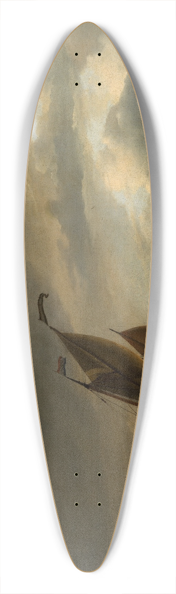 Ludolf Backhuysen - Leicht bewegte See mit Schiffen 39.3 inch art pintail longboard deck