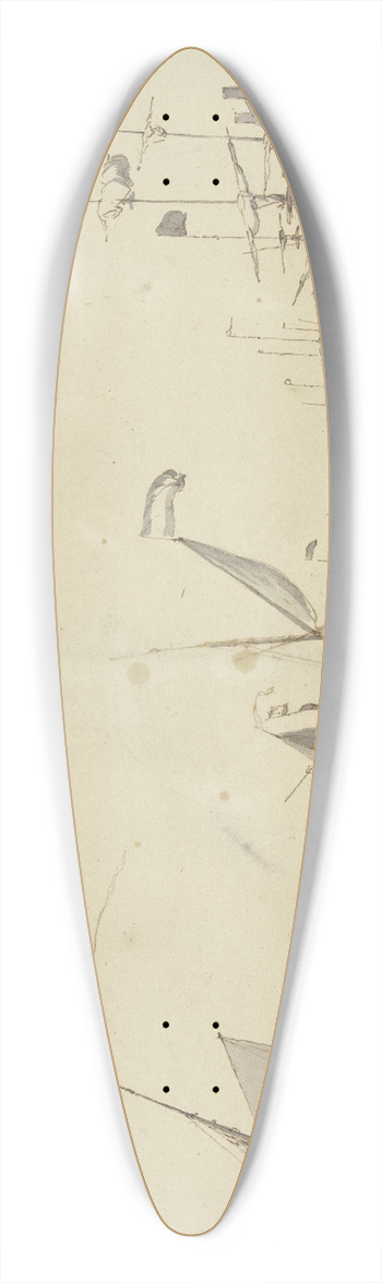 Ludolf Bakhuysen - Seehafen, vorne querber ein Holzgitter 39.3 inch art pintail longboard deck