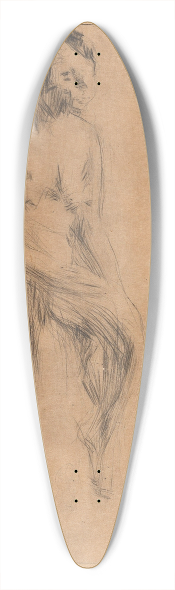 Ludvig Karsten - Sittende naken modell 39.3 inch art pintail longboard deck