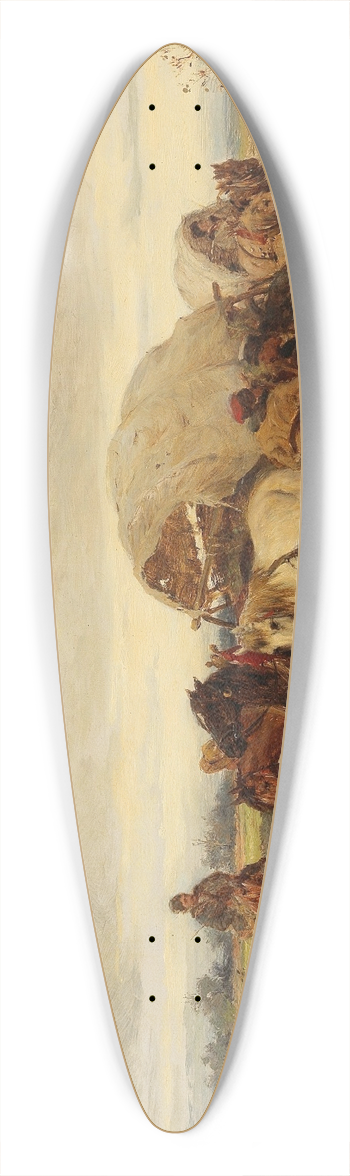 Ludwig Gedlek - A Broken Wheel 39.3 inch art pintail longboard deck