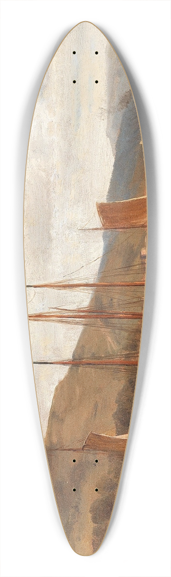 Ludwig Halauska - Rheinufer bei Lorch 39.3 inch art pintail longboard deck