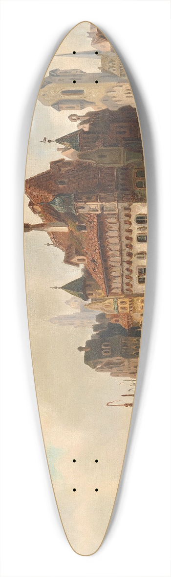 Ludwig Hermann - Stadt am Fluss 39.3 inch art pintail longboard deck