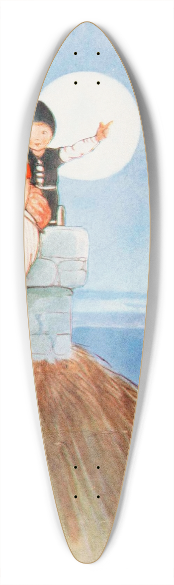 Mabel Lucie Attwell - The Shepherdess and the Chimney Sweeper 39.3 inch art pintail longboard deck