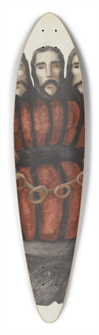 Majel G. Claflin - Bulto  Holy Trinity 39.3 inch art pintail longboard deck