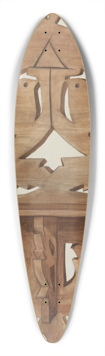 Majel G. Claflin - Hanging Wall Shelf 39.3 inch art pintail longboard deck