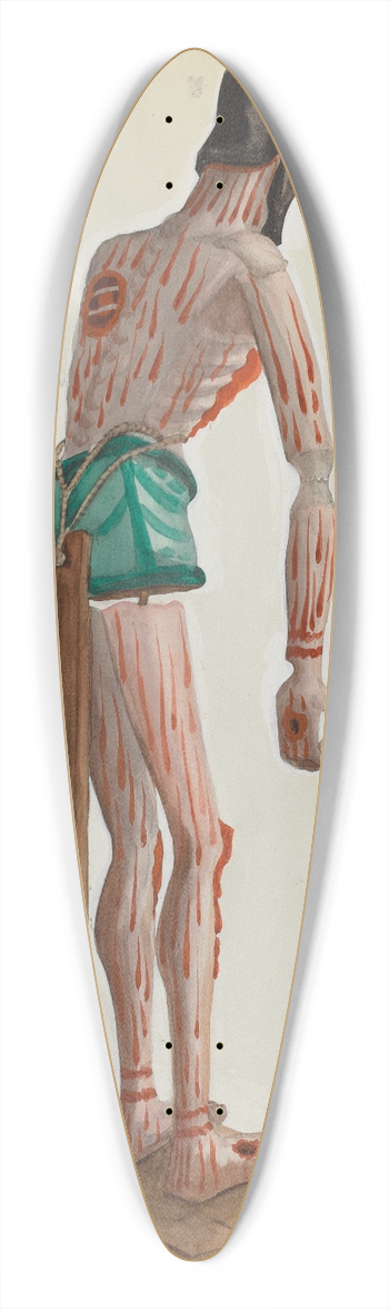 Majel G. Claflin - Wooden Christo, Painted (Side view) 39.3 inch art pintail longboard deck