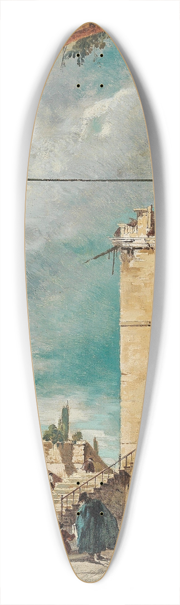 Manner of Francesco Guardi - Venetian Capriccio 39.3 inch art pintail longboard deck