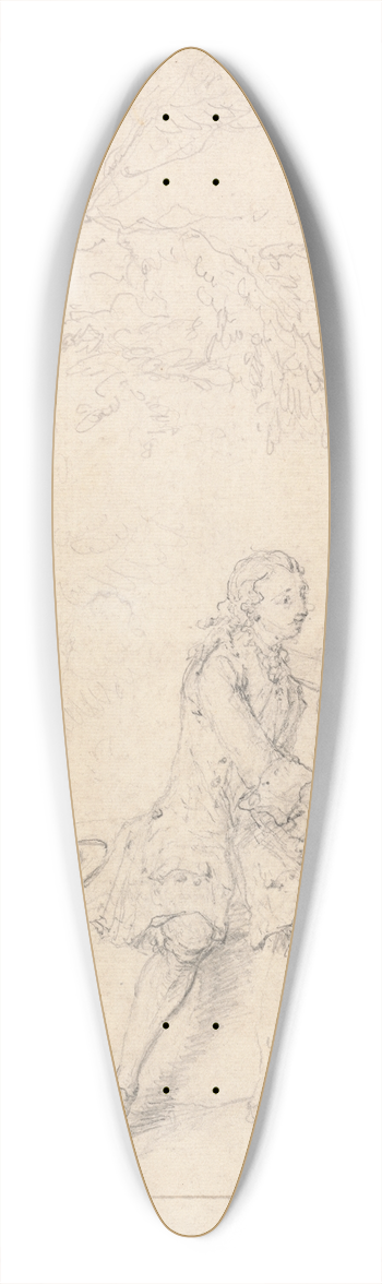 Marcellus Laroon the Younger - Louers in a Glade 39.3 inch art pintail longboard deck