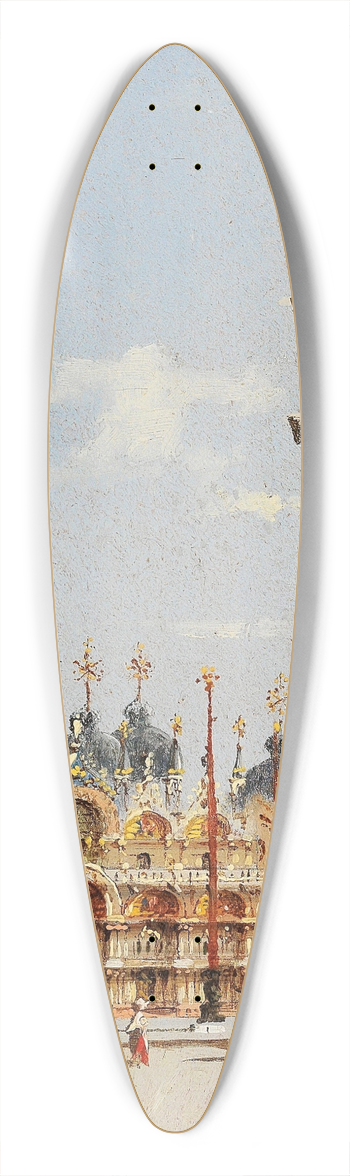 Marco Grubacs - Venice, a view of St Marks Square 39.3 inch art pintail longboard deck