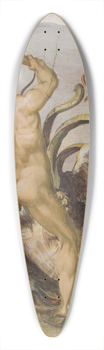 Marco Marchetti - Hercules and the hydra from Lerna 39.3 inch art pintail longboard deck