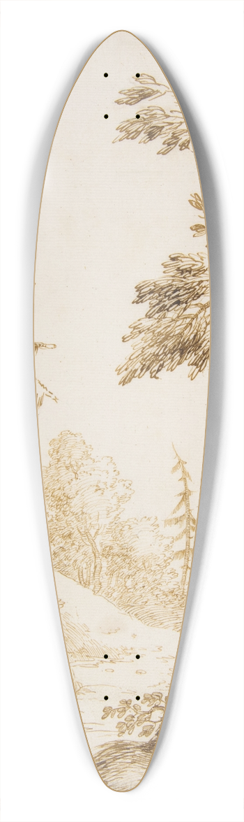 Marco Ricci - Clearing in a Wooded Landscape 39.3 inch art pintail longboard deck