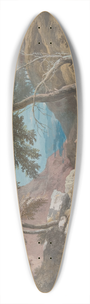 Marco Ricci - Mountainous Landscape with Hermits 39.3 inch art pintail longboard deck
