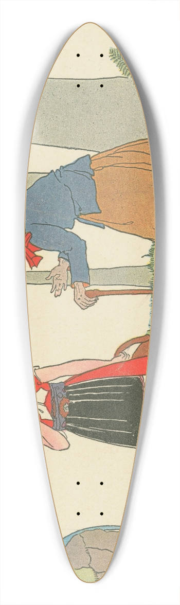 Margaret Evans Price - Toads and diamonds 39.3 inch art pintail longboard deck