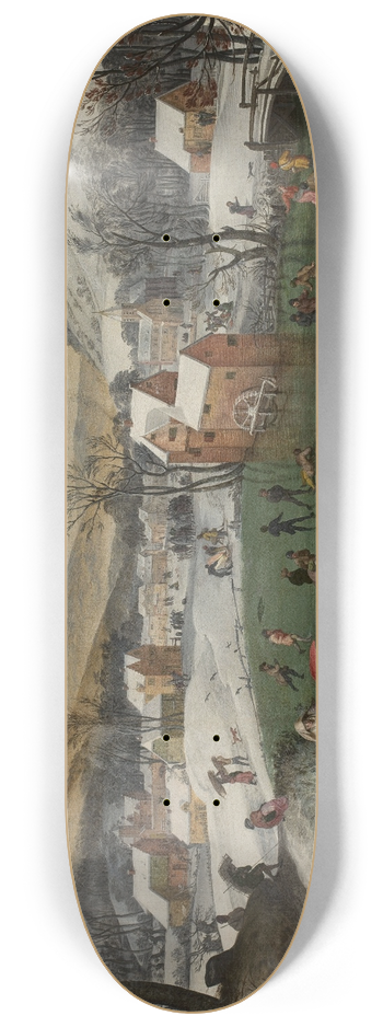Gillis Mostaert - Winter landscape with the flight to Egypt 8.25 inch art skate deck