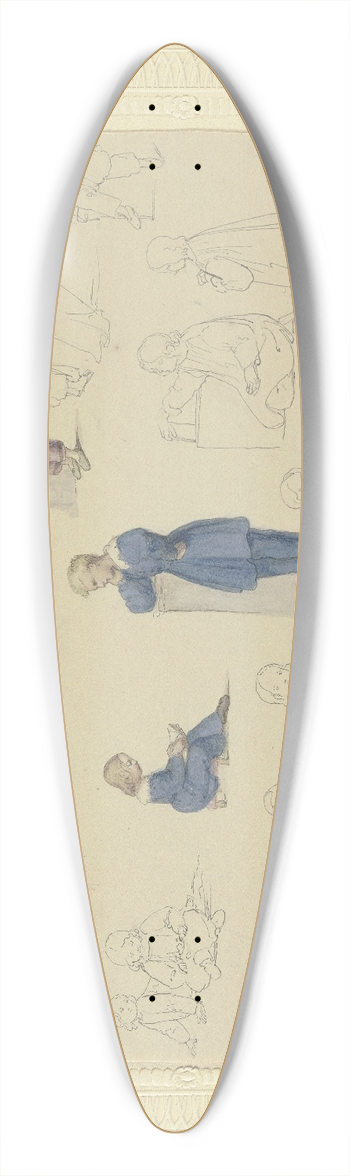 Marie Ellenrieder - Study sheet; Children 39.3 inch art pintail longboard deck