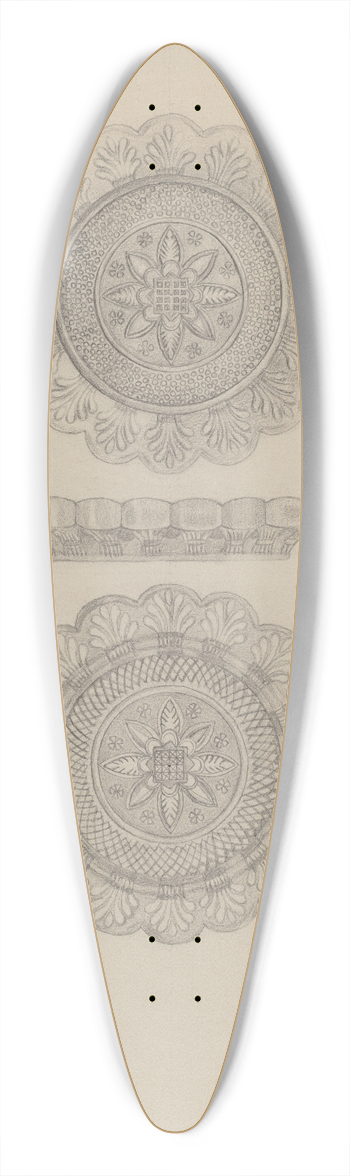 Marie Famularo - Sandwich Glass Cup Plate 39.3 inch art pintail longboard deck