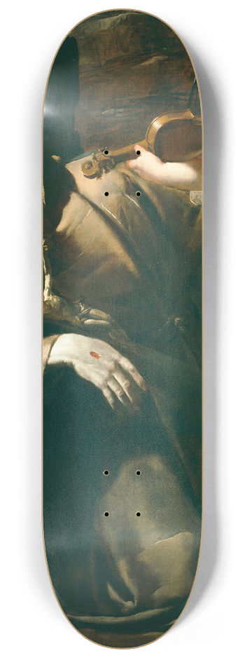 Gioacchino Assereto - St. Francis Of Assisi In Ecstasy Before A Cherub With A Violin 8.25 inch art skate deck