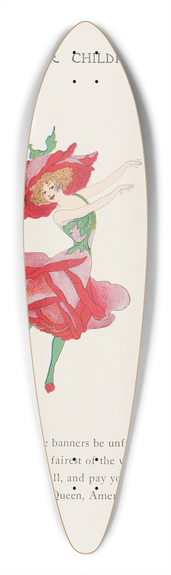 Marion T. Ross - Flower Children pl64 39.3 inch art pintail longboard deck