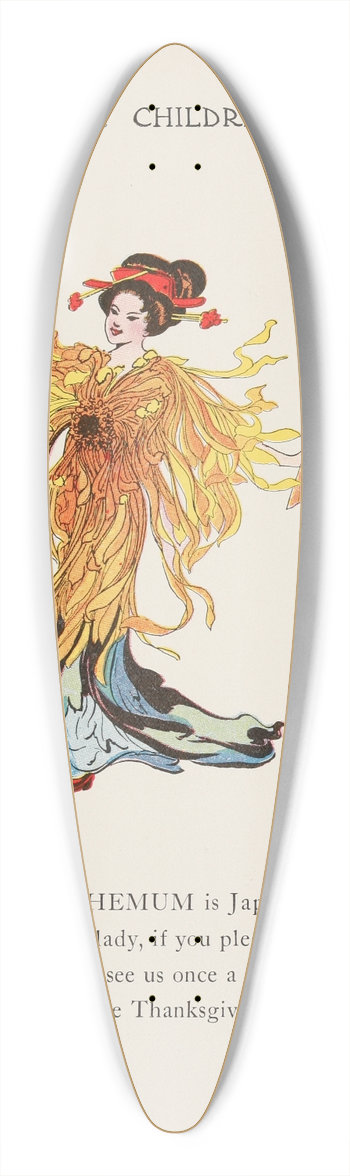 Marion T. Ross - Flower Children pl80 39.3 inch art pintail longboard deck