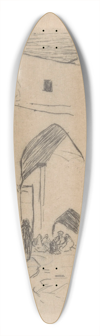 Marius Bauer - Binnenplaats van een moskee in Scutari 39.3 inch art pintail longboard deck