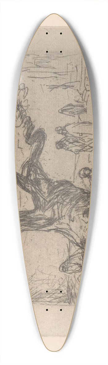 Marius Bauer - Figuren onder een boom 39.3 inch art pintail longboard deck
