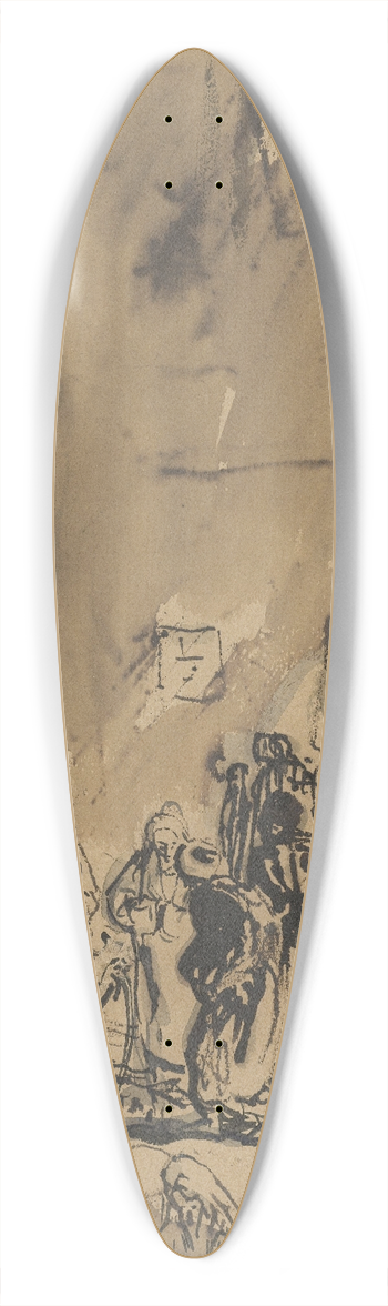 Marius Bauer - Groep Oosterlingen in druk gesprek 39.3 inch art pintail longboard deck
