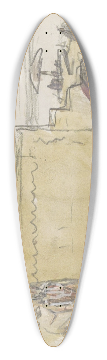 Marius Bauer - Indirs op een trap aan de Ganges 39.3 inch art pintail longboard deck
