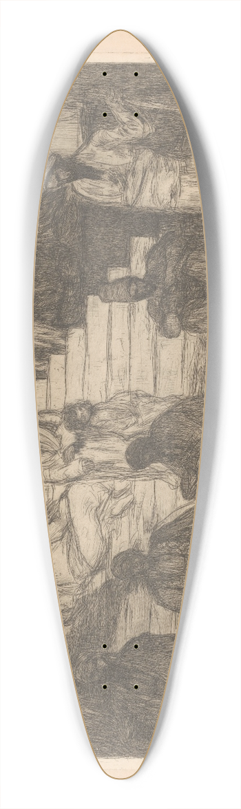 Marius Bauer - Mannen bij een trap 39.3 inch art pintail longboard deck