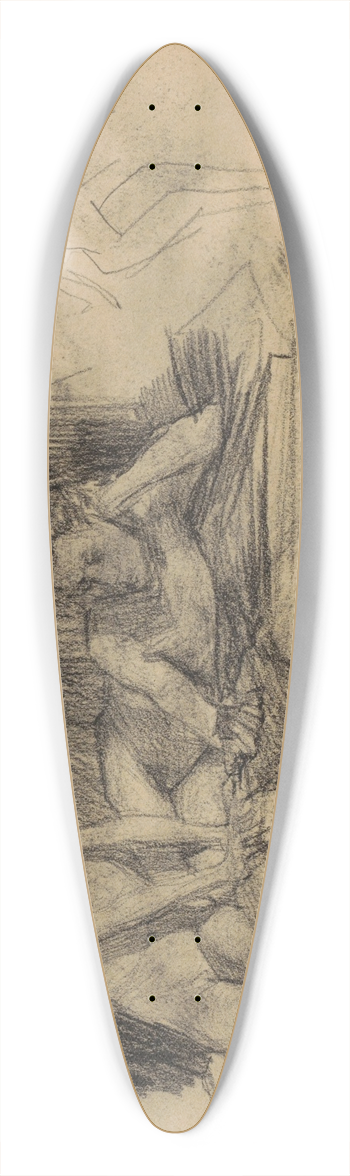 Marius Bauer - Naakte jongens op een bed 39.3 inch art pintail longboard deck
