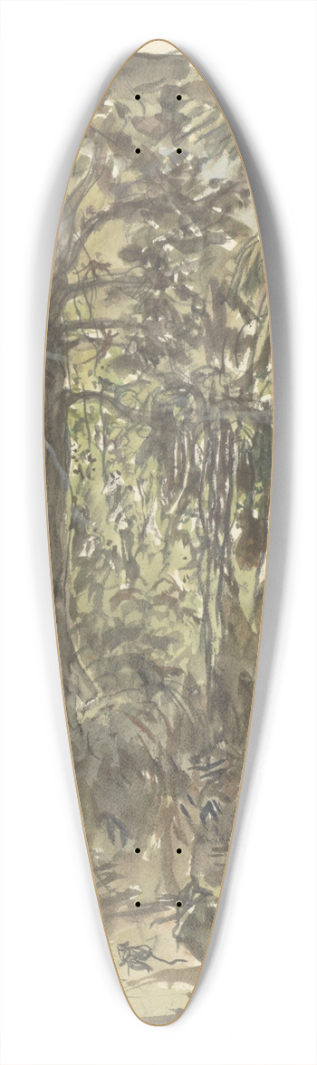 Marius Bauer - Oerwoud van Ceylon 39.3 inch art pintail longboard deck