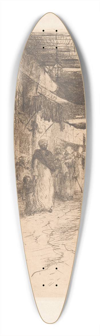 Marius Bauer - Overdekte straat in Caro 39.3 inch art pintail longboard deck