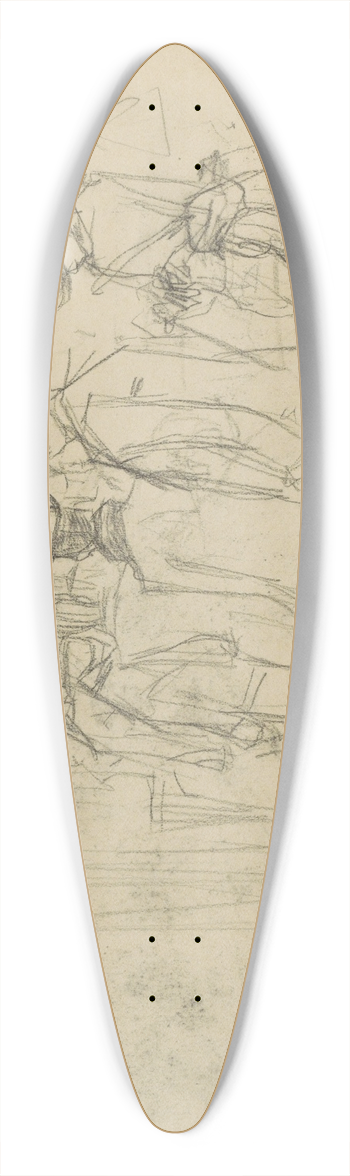 Marius Bauer - Rij van figuren 39.3 inch art pintail longboard deck