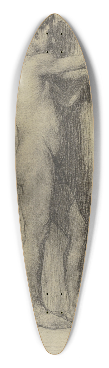 Marius Bauer - Staande naakte man 2 39.3 inch art pintail longboard deck