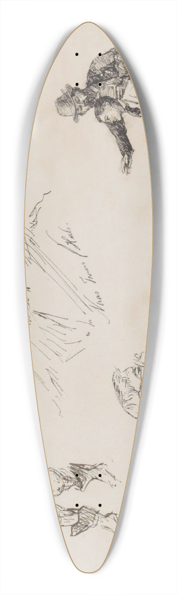 Marius Bauer - Studieblad, onder andere met een kopie naar Frans Hals 39.3 inch art pintail longboard deck