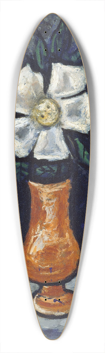 Marsden Hartley - White Flower 39.3 inch art pintail longboard deck
