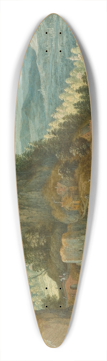 Marten Ryckaert - Landscape with a Fortress 39.3 inch art pintail longboard deck