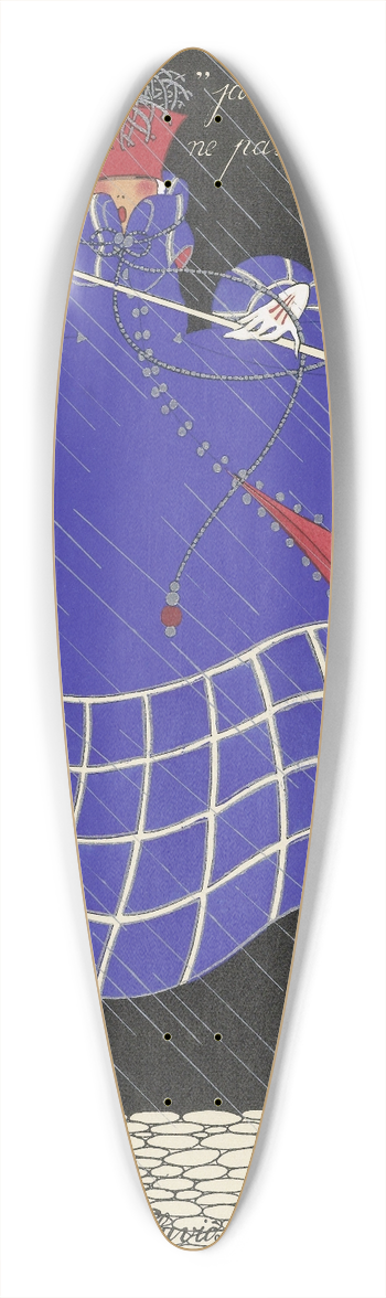 Marthe Romme - Les Douze Mois de lAnne; Pluviose 39.3 inch art pintail longboard deck