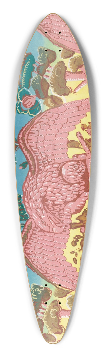 Martin Partyka - Bandbox Design (Eagle and Rabbit) 39.3 inch art pintail longboard deck