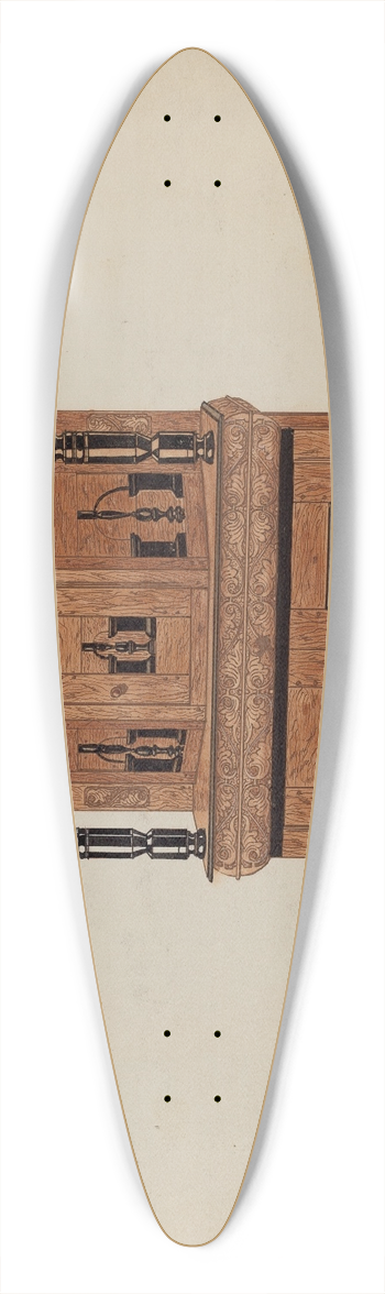 Martin Partyka - Guilford Press Cupboard 39.3 inch art pintail longboard deck
