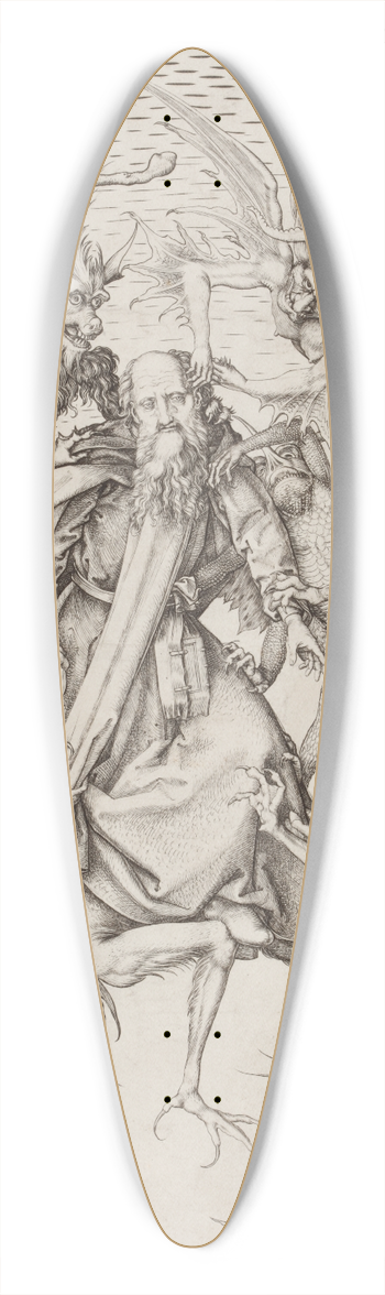 Martin Schongauer - Saint Anthony Tormented by Demons 39.3 inch art pintail longboard deck
