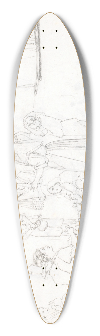 Martinus Rrbye - Folkelivsstudier 39.3 inch art pintail longboard deck
