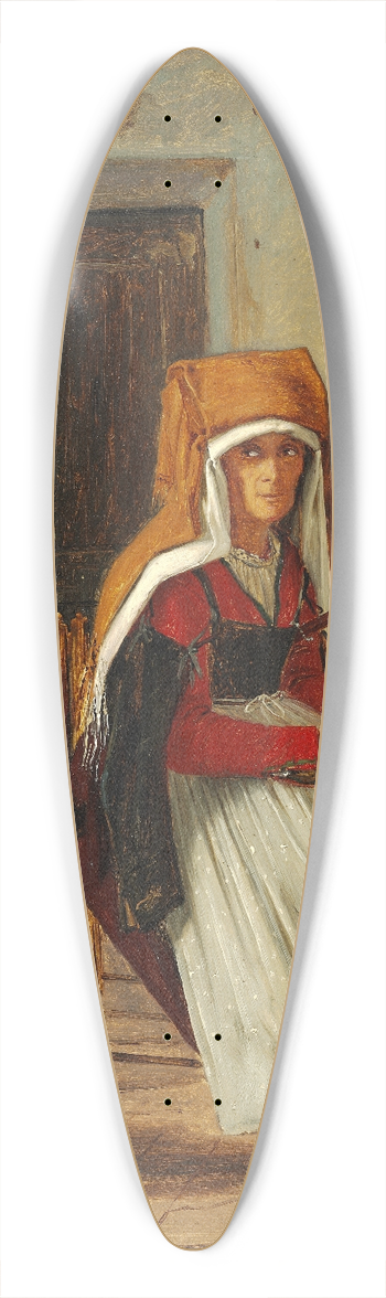 Martinus Rrbye - Huslig scene i Cervara 39.3 inch art pintail longboard deck