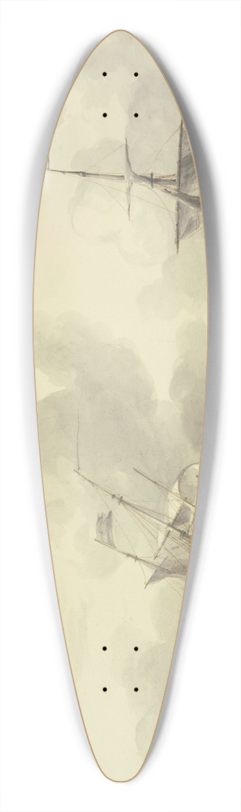 Martinus Schouman - Zwei Schiffe auf bewegter See, links eine Tonne 39.3 inch art pintail longboard deck