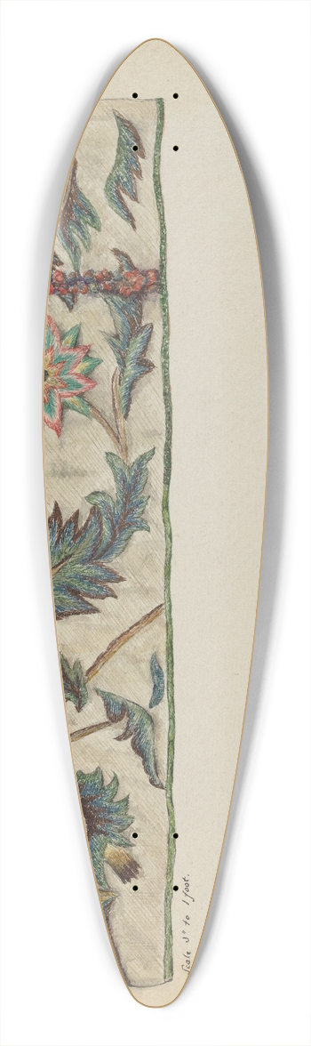 Mary Berner - Crewel Embroidery 39.3 inch art pintail longboard deck