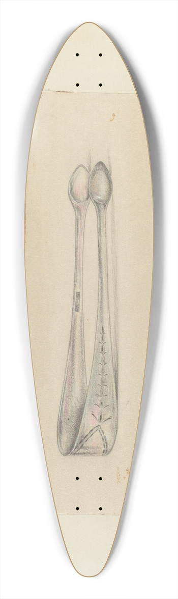 Mary Berner - Silver Sugar Tongs 39.3 inch art pintail longboard deck
