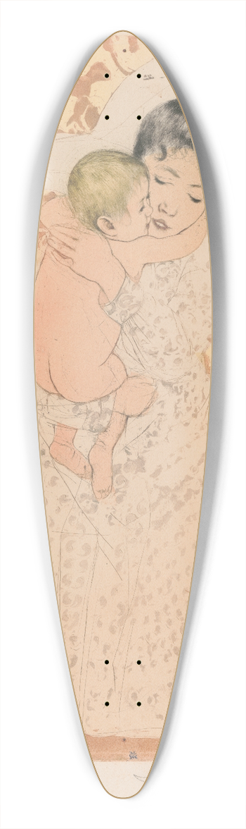Mary Cassatt - Maternal caress 39.3 inch art pintail longboard deck