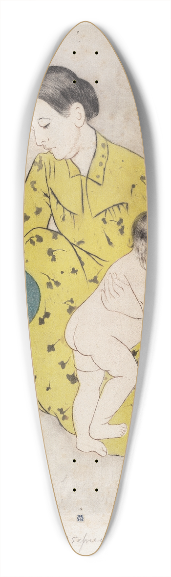 Mary Cassatt - The Bath 39.3 inch art pintail longboard deck