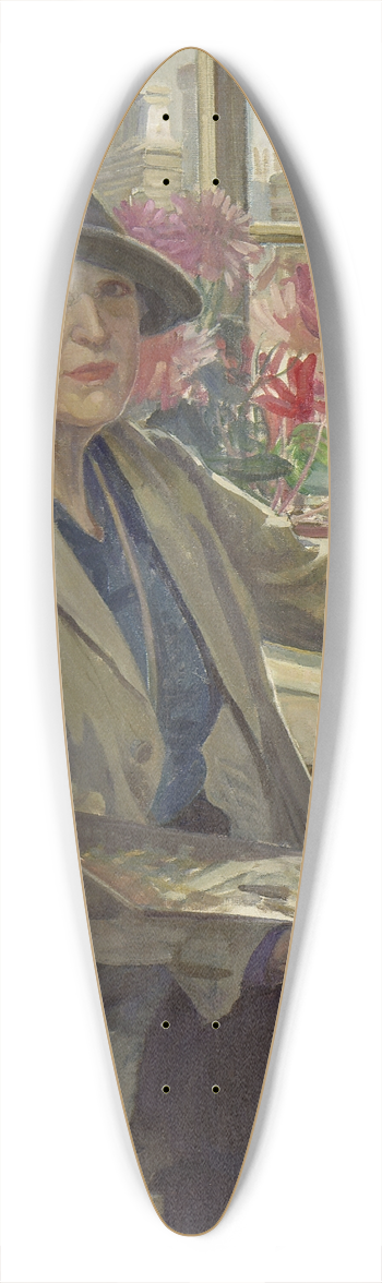 Mary Elizabeth Tripe - Self portrait 39.3 inch art pintail longboard deck