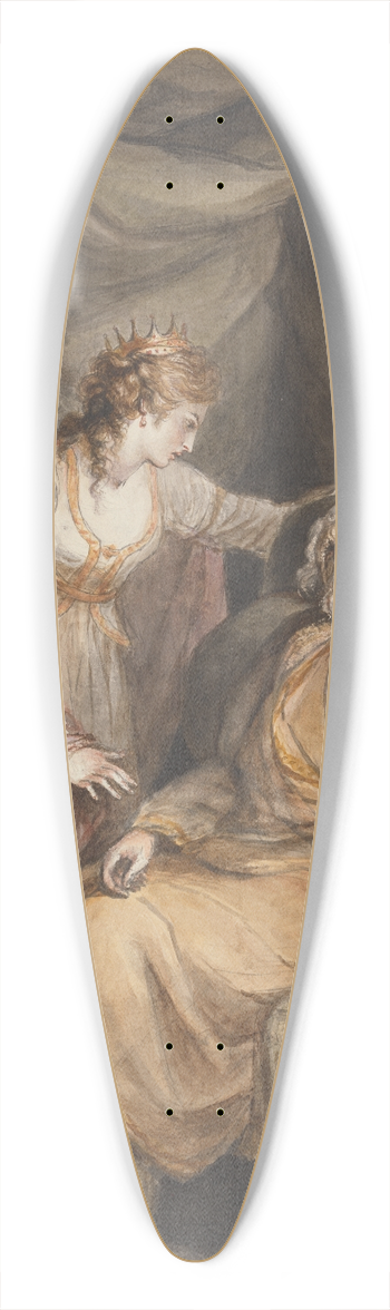 Mary Hoare - Lear and Cordelia 39.3 inch art pintail longboard deck