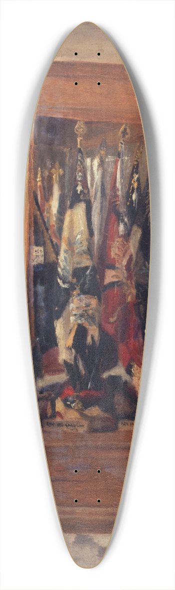 Massia Bibikoff - Vitrine de drapeaux au muse de la Guerre, aux Invalides 39.3 inch art pintail longboard deck